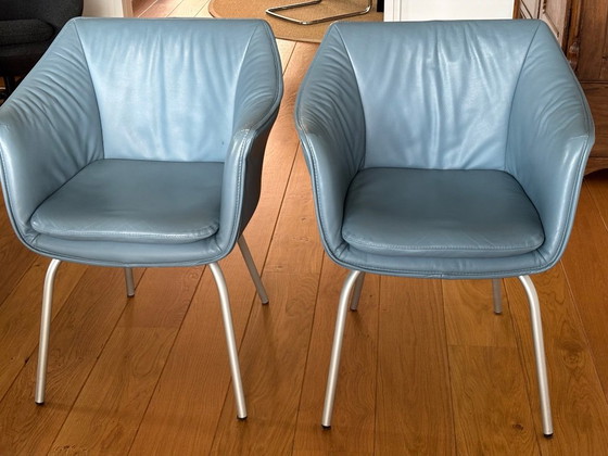 2 sillas de comedor de cuero de Gerard V.d. Berg – Gerard van den Berg, Leather, Metal (photo 3 of 5)