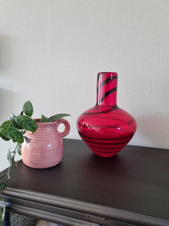 Image 1 of Gran jarrón de Murano con espirales de los años ochenta