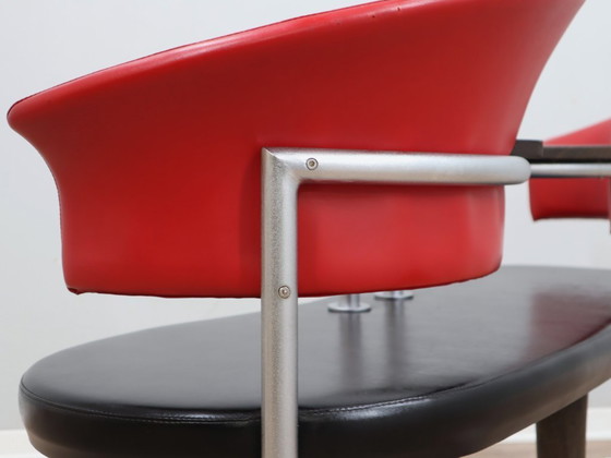 Image 1 of Italienische Bank im postmodernen Design der 1990er Jahre in Schwarz und Rot