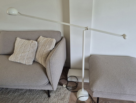 Vintage white metal Floor light Hustadt-Leuchten 80s – Hustadt Leuchten (photo 3 of 12)