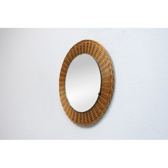 Image 1 of Mid century rattan mirror by Jan Kalous for Úluv, Czechoslovakia 1960s