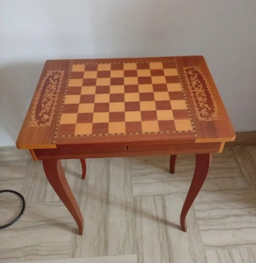 Tavolino Scacchiera Carillon fatto a mano Vintage