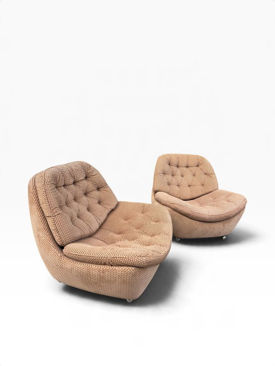 Set of 2 1970s Minotti Italy lounge chairs., Adjustable recliner chair (photo 5 of 13)