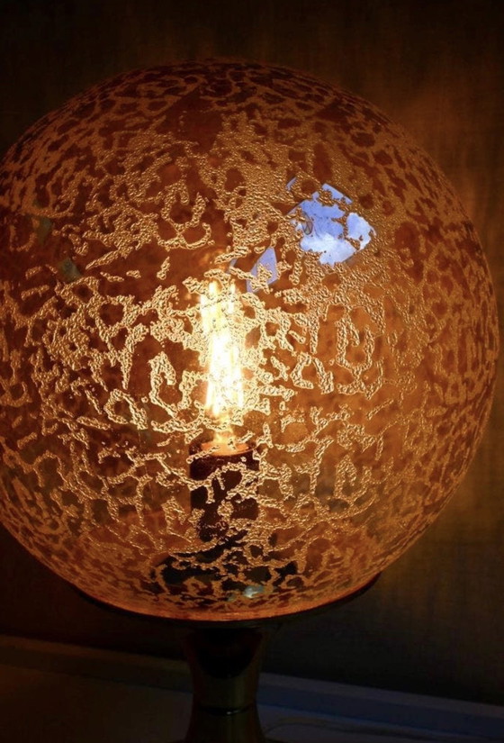 Image 1 of Doria Leuchten table lamp brass with textured glass