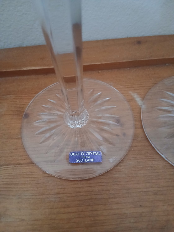 Image 1 of Zeldzame Set (2) Edinburgh Crystal "Thistle" sherry/likeurglazen– In Absolute Nieuwstaat (Met Labels!)