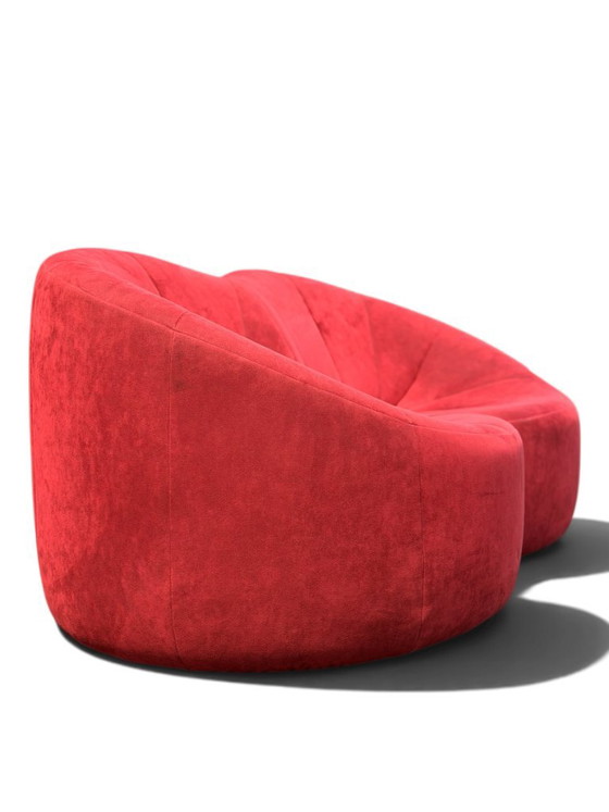 Pierre Paulin Pumpkin Sofa 2-Seater – Ligne Roset, Red Alcantara (Space Age Design) – 2 seaters, Velvet (photo 15 of 22)