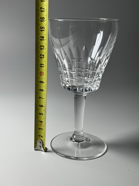 Image 1 of Set van 6 grote kristallen wijn- of waterglazen – Val Saint Lambert “Service Mery” – Art Deco