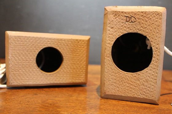 Image 1 of Paire asymétrique de lampes de table néo-brutalistes