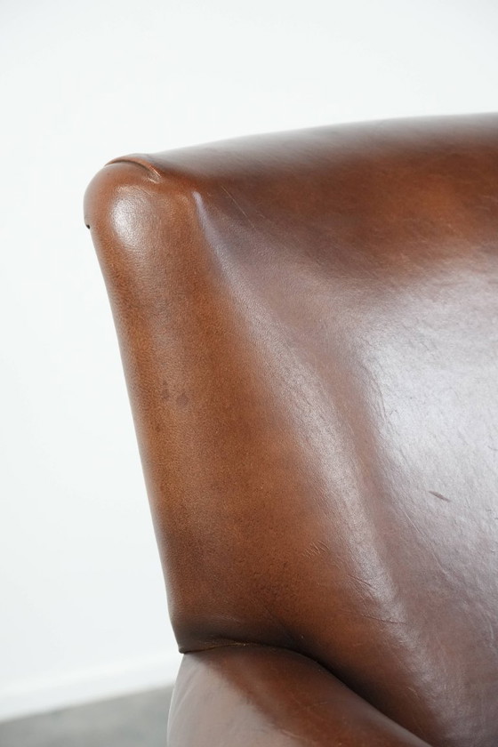Image 1 of Vintage schapenleren fauteuil/ armchair met prachtige warme kleuren