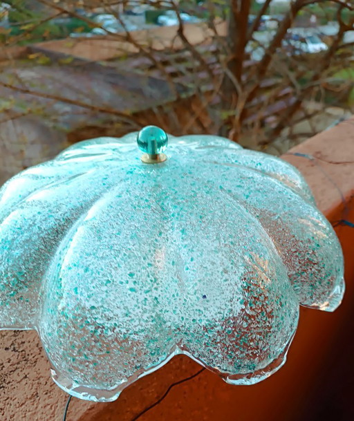 Murano Sylcom Floral Graniglia Groene Plafond-/Wandlamp Handgemaakt - Nieuw