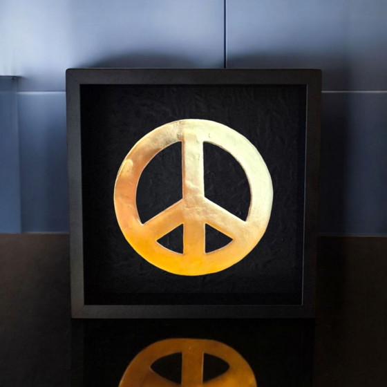 Image 1 of Peace Logo 23kt Gold-Plated in Frame Limited Edition