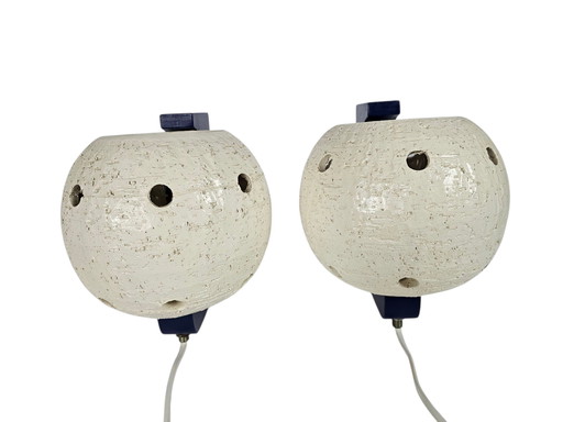Appliques (2) - terre chamottée - Space age - mid century modern - 70's