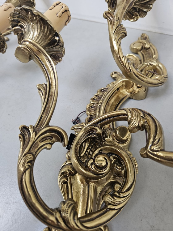 Coppia di esclusive lampade da parete in bronzo in stile Luigi XV, a 3 luci – Applique, Bronze (photo 11 of 14)