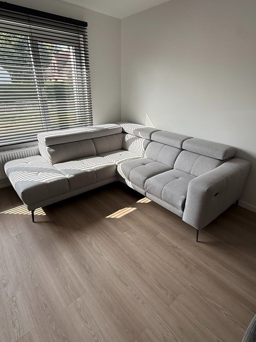 Canapé d'angle avec appuie-têtes réglables et fonction inclinable - Vendu cause déménagement – hoekbanken, Textile, Metal