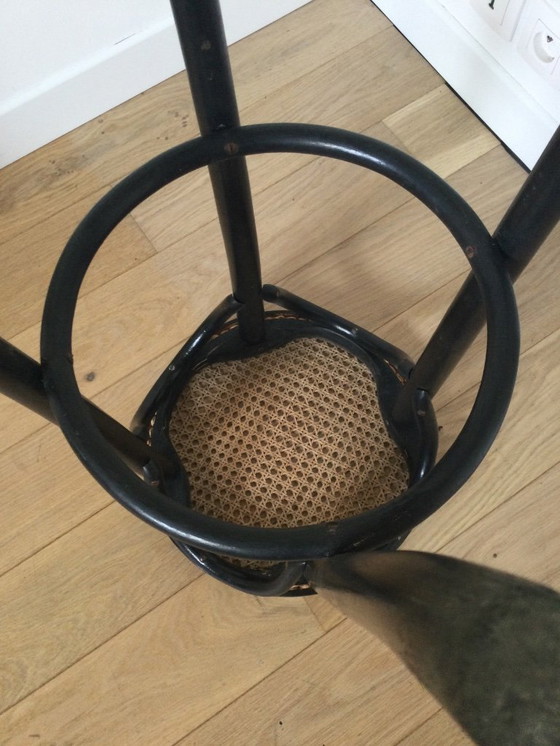 Image 1 of Antique Thonet-style high stool – caned seat
