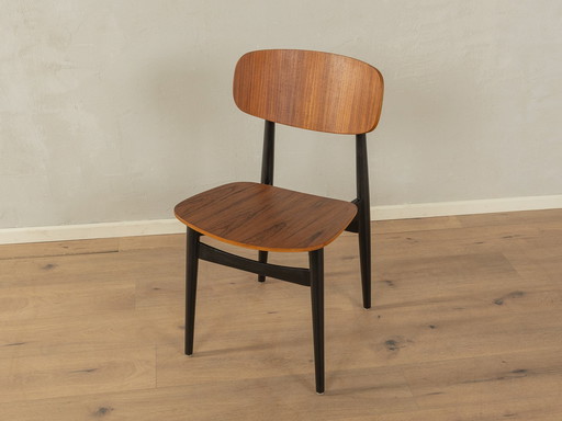 4x Chaises de salle à manger en contreplaqué de teck