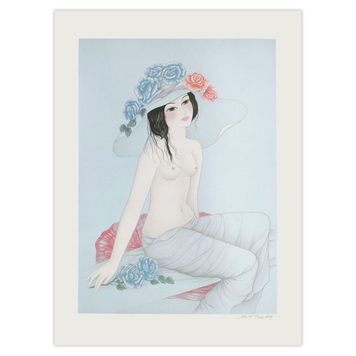 Lithographie signée Mara TRAN-LONG Agathe 1987 – lithos zeefdrukken, Paper (photo 2 of 5)