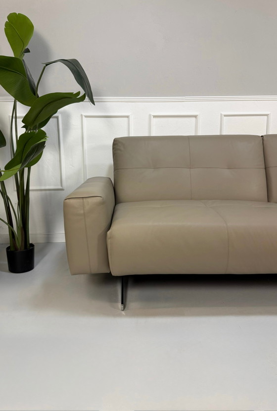Image 1 of Rolf Benz 50 Leder Taupe Grau slaapbank