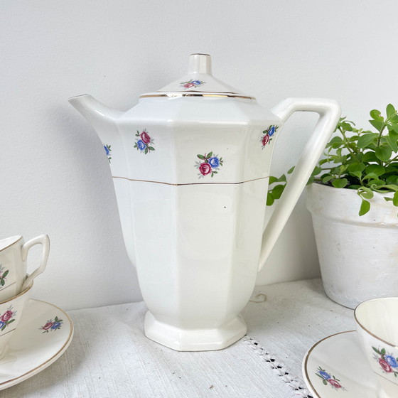 Image 1 of Service à Thé Vintage en Porcelaine Fleurie Digoin Sarreguemines