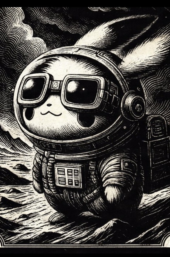 Image 1 of Kunstwerk Pikachu (Pokemon) Cosmic Wanderer