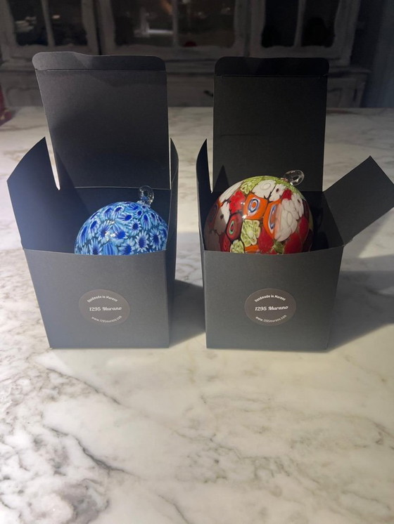 Image 1 of Murano Glass Christmas Balls