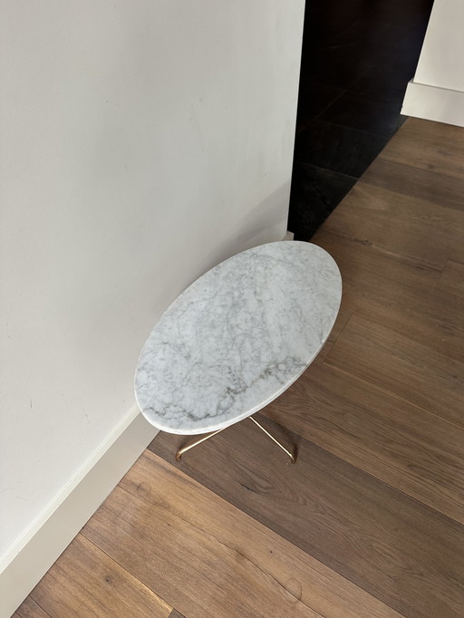 Sonder Living marble side table with rose gold frame