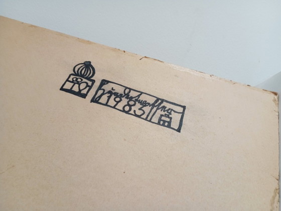 Image 1 of Friedensreich Hundertwasser 'Arca di Noè' manifesto firmato a mano pezzo sperimentale, 1983 RRR