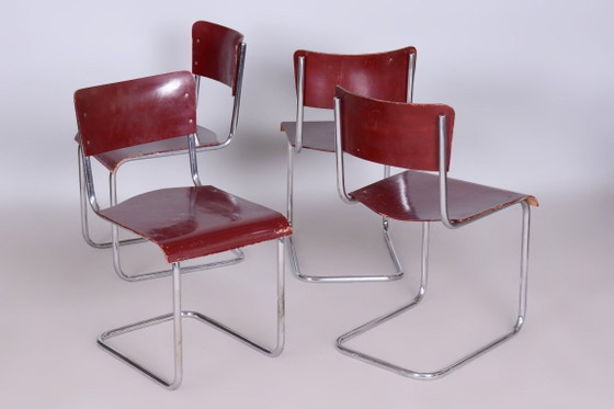 Juego de comedor original Bauhaus, de Hynek Gottwald, cromado, checo, década de 1930. – Conjuntos de comedor (photo 11 of 16)