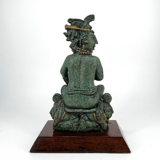 Image 1 of Vintage sculptuur in pre-Columbiaanse stijl – malachietlook (Midden 20e eeuw)