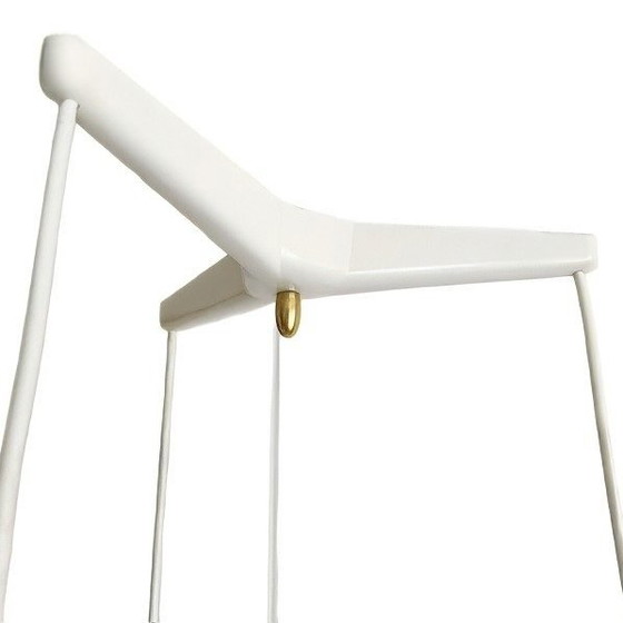 Image 1 of Suspension cascade vintage danoise en teck opalin, style années 1960