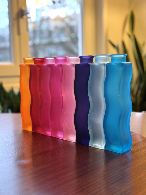 Image 1 of Set di 7 vasi vintage IKEA Skamt Squiggle Zigzag, design anni '90