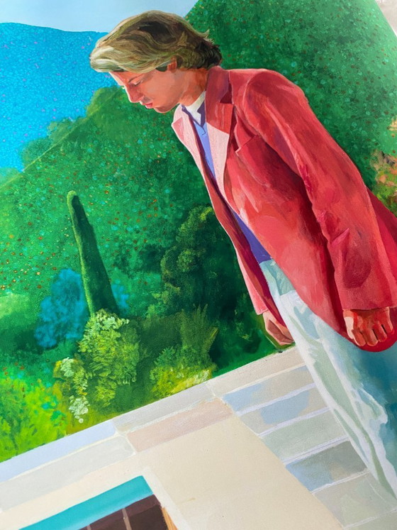 Image 1 of Zwembad met twee figuren (Portret van een kunstenaar) David Hockney 1972 - Poster 100 x 70 cm