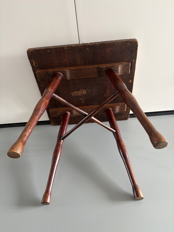 Rare table d'appoint/tabouret Thonet ancien - Avec étiquette d'origine (env. 1920-1940) – Tables d'appoint (photo 7 of 10)