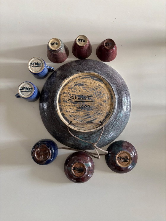 Image 1 of Plate, vase, cups, bowls by Frans Slot (1964)