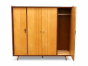 Vintage mid-century kledingkast met leg- en hanggedeelte