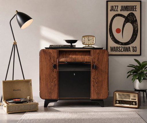 Art Deco barkast van Jindrich Halabala voor Up Závody, jaren 1940, jaren 1950.