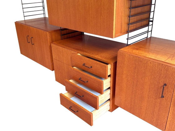 Image 1 of Vintage teakhouten wandsysteem Musterring – modulair design