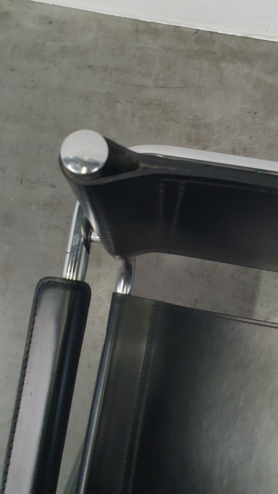 Image 1 of Mart Stam S34 vintage stoelen Fasem Italië 1970s tuigleer bauhaus