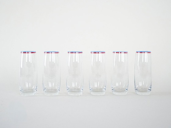 Image 1 of Set van zes glazen, Italiaans design, jaren 70, gemaakt in Italië.