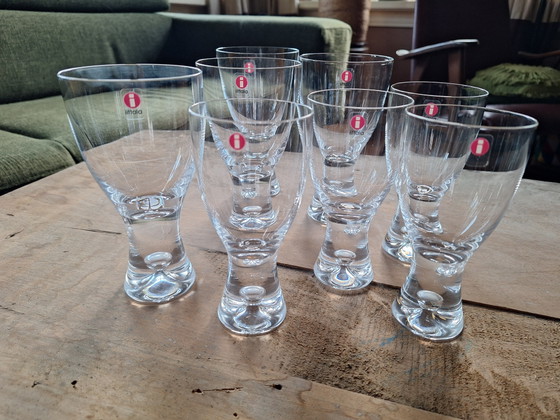 Set von 2 x 4 Tapio Wirkkala Weingläsern. Iittala Finnland – Gläser & Karaffe, Glass (photo 5 of 6)