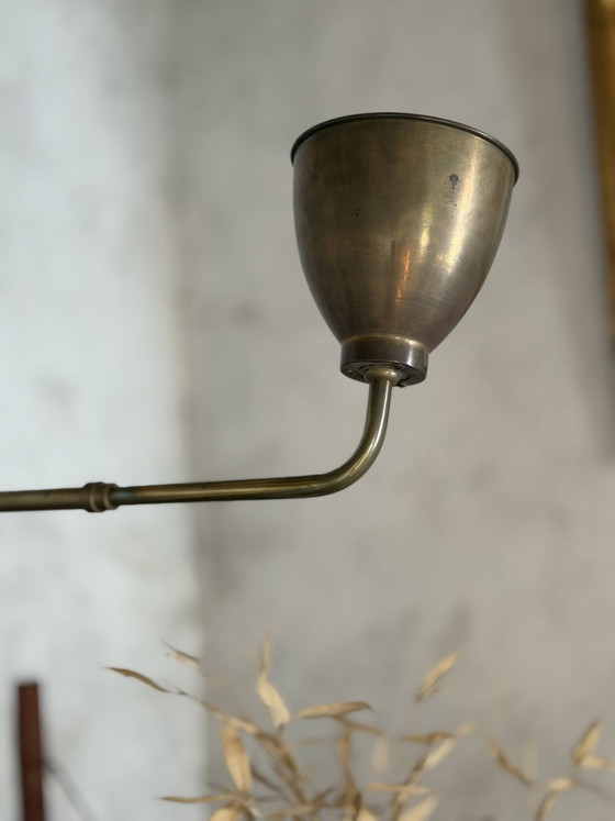 Image 1 of Vintage messing wandlamp met scharnierende arm, Scandinavische stijl