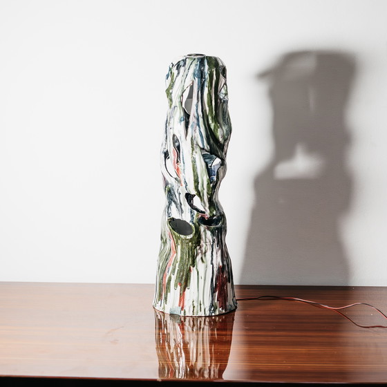 Image 1 of Ernesto Treccani Attr. Ceramic Table/Floor Lamp Modern Design