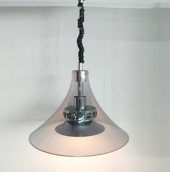 Image 1 of Rare Massive 1970s design pendant lamp (height adjustable)