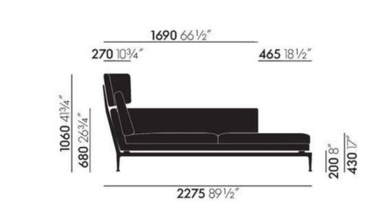 Image 1 of Vitra Suita Chaise Longue Classic Grande, Rosso/Arancione