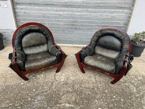 Image 1 of 1960’s Italian Modern pair of armchairs from Luciano Frigerio