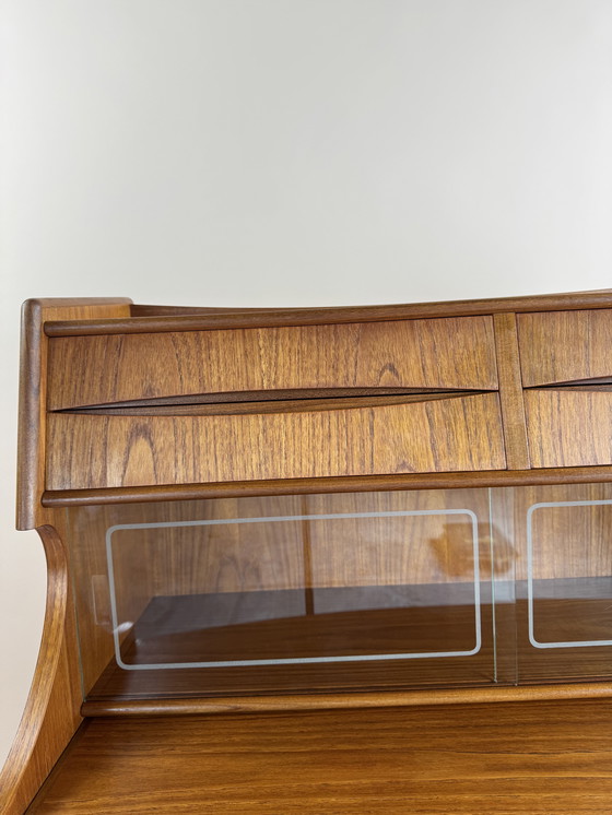 Image 1 of Gunnar Falsig for Holstebro Møbelfabrik – Sculpted Danish Teak Secretary