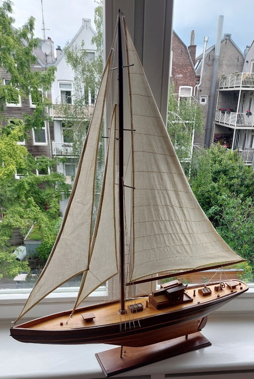 Vintage handgemaakt houten modelschip – Shackleton's Endurance (96 cm)