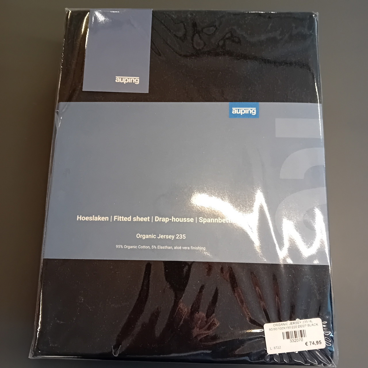 Jersey fitted sheet deep Black 90 x 200/220