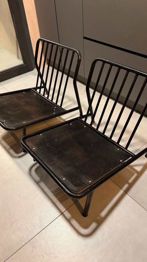 Image 1 of Set di 2 pezzi Artifort Dux stoelen zwarte kussens