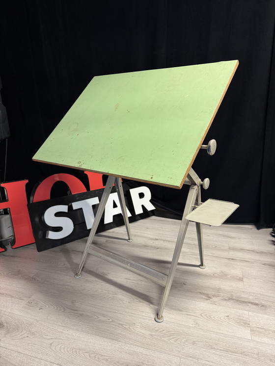 Image 1 of Industrial vintage Ahrend Circle Kramer retro Drafting Table
